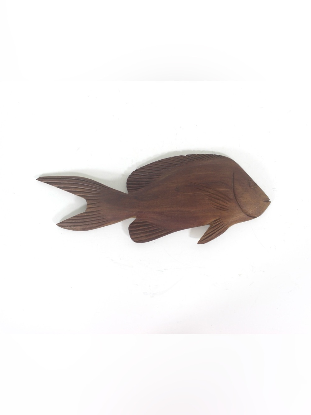 Vintage Hand Carved Wood Fish Wall Decor
